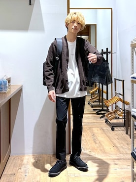 「アイテム（バックパック/リュック）」を使った、おのさん（メンズ・175cm）の秋コーディネート