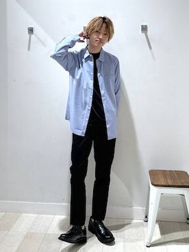 「GLOBAL WORK（グローバルワーク）のリッチクリーンスウェット/クルー/576826（スウェット、ブラック系）」を使った、おのさん（メンズ・175cm）の春コーディネート