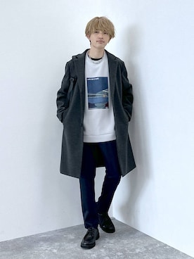 「アイテム（チェスターコート）」を使った、おのさん（メンズ・175cm）の秋コーディネート