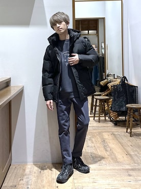 「デート/ロマンティック」｜「アイテム（ダウンジャケット/コート）」を使った、おのさん（メンズ・175cm）の秋コーディネート