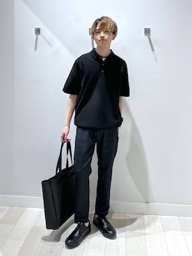 「GLOBAL WORK（グローバルワーク）のらくッションアソートPUスニーカー/598288（その他シューズ、ブラック系）」を使った、おのさん（メンズ・175cm）の春コーディネート