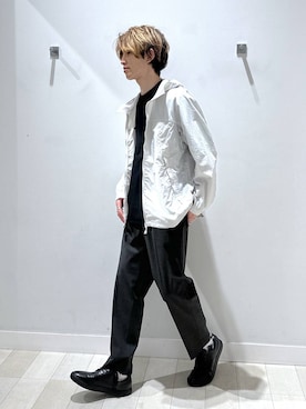 「GLOBAL WORK（グローバルワーク）のアーバンスラックス/576829（スラックス、グレー系）」を使った、おのさん（メンズ・175cm）の春コーディネート