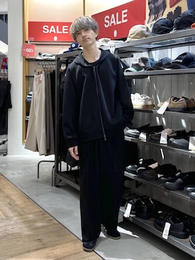 「GLOBAL WORK（グローバルワーク）のアイテム（パーカー）」を使った、おのさん（メンズ・175cm）の冬コーディネート