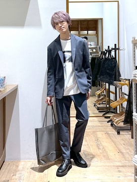「アイテム（テーラードジャケット）」を使った、おのさん（メンズ・175cm）の秋コーディネート