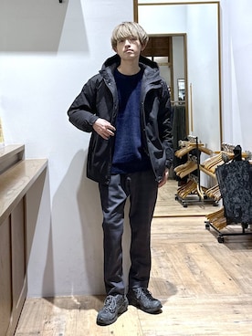 「デート/ロマンティック」｜「アイテム（ダウンジャケット/コート）」を使った、おのさん（メンズ・175cm）の冬コーディネート