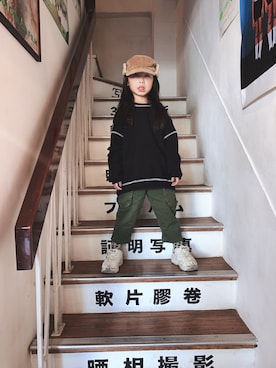 「FILA（フィラ）のアイテム（シューズ）」を使った、包子女孩さん（キッズ・110cm）の秋コーディネート