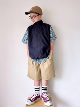 「BREEZE（ブリーズ）のアイテム（パンツ）」を使った、yo_yoさん（キッズ・130cm）の春コーディネート