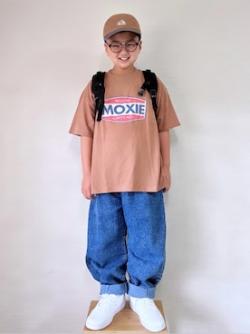 「green label relaxing（グリーンレーベルリラクシング）のアイテム（キャップ）」を使った、yo_yoさん（キッズ・130cm）の秋コーディネート
