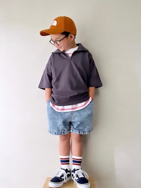 「CIAOPANIC TYPY（チャオパニックティピー）のアイテム（スウェット）」を使った、yo_yoさん（キッズ・110cm）の春コーディネート