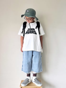 「アイテム（スリッポン）」を使った、yo_yoさん（キッズ・127cm）の夏コーディネート