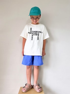 「BIG FIELD（ビッグフィールド）のアイテム（パンツ）」を使った、yo_yoさん（キッズ・120cm）の夏コーディネート