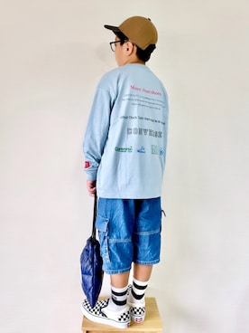 「アイテム（スリッポン）」を使った、yo_yoさん（キッズ・130cm）の秋コーディネート