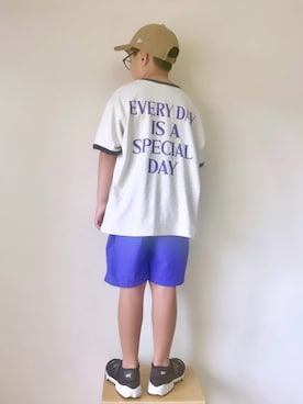 「アイテム（キャップ）」を使った、yo_yoさん（キッズ・127cm）の夏コーディネート