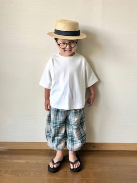 「CIAOPANIC TYPY（チャオパニックティピー）のアイテム（サンダル）」を使った、yo_yoさん（キッズ・100cm）の夏コーディネート