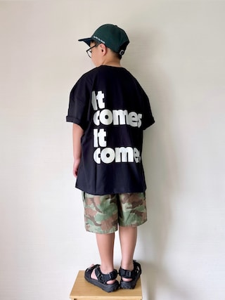 「LOWRYS FARM（ローリーズファーム）のMonday Sleeping Club ロゴシシュウＣＡＰ 661515（キャップ）」を使った、yo_yoさん（キッズ・130cm）の春コーディネート