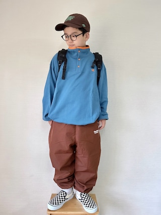「Champion(チャンピオン)のChampion/チャンピオン HALF SNAP SWEATSHIRT(スウェット)」を使った、yo_yoさん(キッズ・130cm)の秋コーディネート