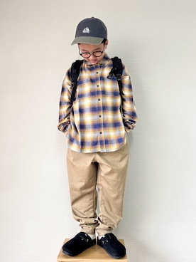 「アイテム（チノパンツ）」を使った、yo_yoさん（キッズ・130cm）の秋コーディネート