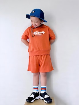 「FRUIT OF THE LOOM（フルーツオブザルーム）のアイテム」を使った、yo_yoさん（キッズ・110cm）の春コーディネート