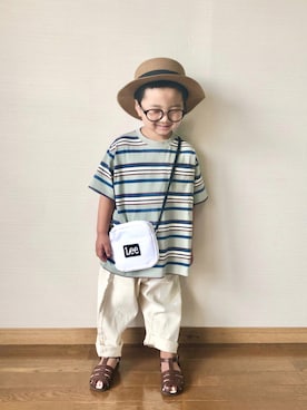 「apres les cours（アプレレクール）のアイテム（帽子）」を使った、yo_yoさん（キッズ・100cm）の夏コーディネート