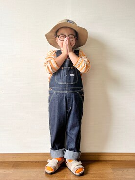 「Lee（リー）のアイテム（オールインワン・サロペット）」を使った、yo_yoさん（キッズ・110cm）の秋コーディネート
