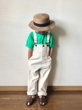 「チュニック」｜「アイテム（オールインワン・サロペット）」を使った、yo_yoさん（キッズ・100cm）の夏コーディネート