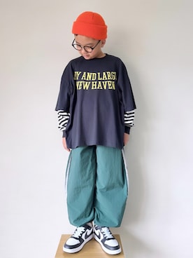 「アイテム（ニットキャップ/ビーニー）」を使った、yo_yoさん（キッズ・130cm）の秋コーディネート