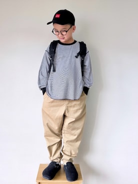 「アイテム（チノパンツ）」を使った、yo_yoさん（キッズ・127cm）の秋コーディネート
