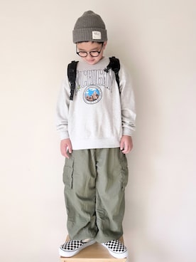 「アイテム（スウェット）」を使った、yo_yoさん（キッズ・130cm）の冬コーディネート