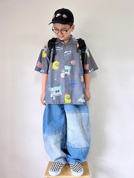 「Ocean&Ground（オーシャン&グラウンド）のアイテム」を使った、yo_yoさん（キッズ・130cm）の夏コーディネート