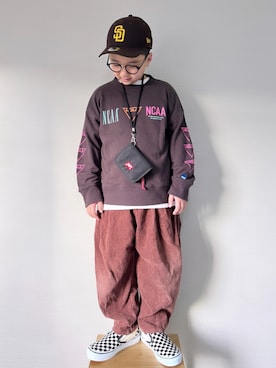 「Lee（リー）のアイテム」を使った、yo_yoさん（キッズ・130cm）の冬コーディネート