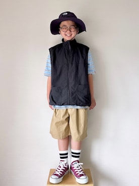 「THE NORTH FACE（ザノースフェイス）のアイテム（帽子）」を使った、yo_yoさん（キッズ・130cm）の春コーディネート