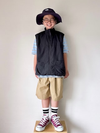 「CONVERSE（コンバース）のALL STAR OX 　32163522（スニーカー）」を使った、yo_yoさん（キッズ・130cm）の春コーディネート