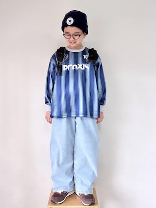 「MARKEY'S（マーキーズ）のデジタルプリントサッカーシャツ（Tシャツ/カットソー）」を使った、yo_yoさん（キッズ・130cm）の夏コーディネート