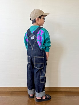 「Lee（リー）のアイテム（オールインワン・サロペット）」を使った、yo_yoさん（キッズ・110cm）の夏コーディネート