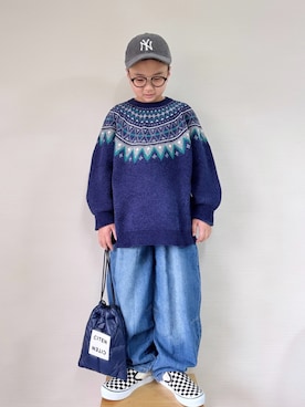 「GLOBAL WORK（グローバルワーク）のアイテム（トップス）」を使った、yo_yoさん（キッズ・130cm）の冬コーディネート