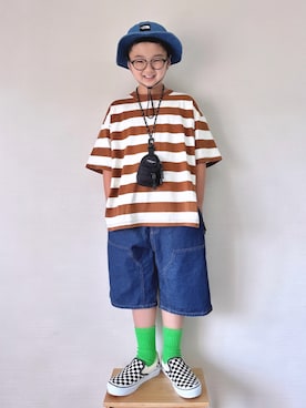 「アイテム（帽子）」を使った、yo_yoさん（キッズ・130cm）の春コーディネート
