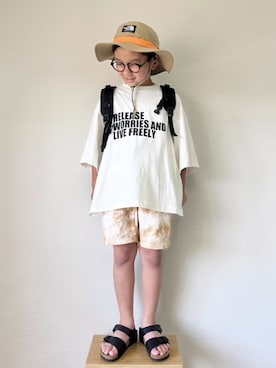 「アイテム（Tシャツ/カットソー）」を使った、yo_yoさん（キッズ・127cm）の夏コーディネート