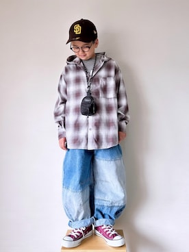 「CONVERSE（コンバース）のアイテム」を使った、yo_yoさん（キッズ・130cm）の春コーディネート