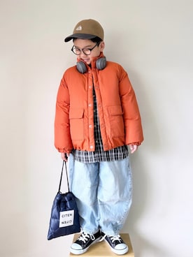 「アイテム（デニムパンツ）」を使った、yo_yoさん（キッズ・130cm）の秋コーディネート