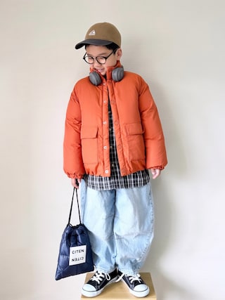 「pairmanon（ペアマノン）のアソート 長袖 布帛 ワンポイント 刺繍 シャツ【PAIRMANON STREET】（シャツ/ブラウス）」を使った、yo_yoさん（キッズ・130cm）の秋コーディネート