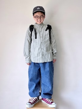 「devirock（デビロック）のアイテム」を使った、yo_yoさん（キッズ・130cm）の春コーディネート