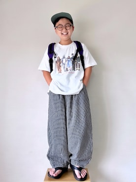 「LOWRYS FARM（ローリーズファーム）のThe Wizard of Oz／プリントＴ　1000259（Tシャツ/カットソー、ホワイト系）」を使った、yo_yoさん（キッズ・130cm）の夏コーディネート