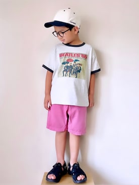 「BIG FIELD（ビッグフィールド）のアイテム（パンツ）」を使った、yo_yoさん（キッズ・110cm）の夏コーディネート