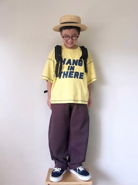 「VANS（バンズ）の『VANS』COMFYCUSH AUTHENTIC コンフィクッシュ オーセンティック（スニーカー）」を使った、yo_yoさん（キッズ・127cm）の夏コーディネート