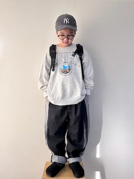 「アイテム（サンダル）」を使った、yo_yoさん（キッズ・130cm）の冬コーディネート