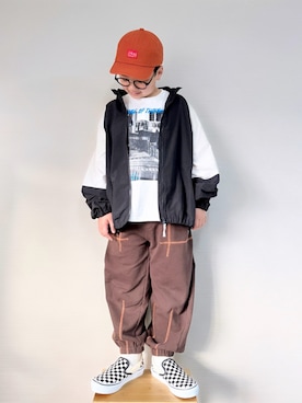 「VANS(バンズ)のアイテム」を使った、yo_yoさん(キッズ・130cm)の冬コーディネート