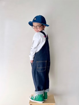 「LOWRYS FARM（ローリーズファーム）のアイテム（オールインワン・サロペット）」を使った、yo_yoさん（キッズ・110cm）の春コーディネート