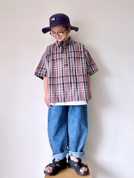 「THE NORTH FACE（ザノースフェイス）のアイテム（帽子）」を使った、yo_yoさん（キッズ・130cm）の春コーディネート