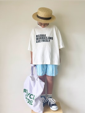 「アイテム（パンツ）」を使った、yo_yoさん（キッズ・127cm）の夏コーディネート