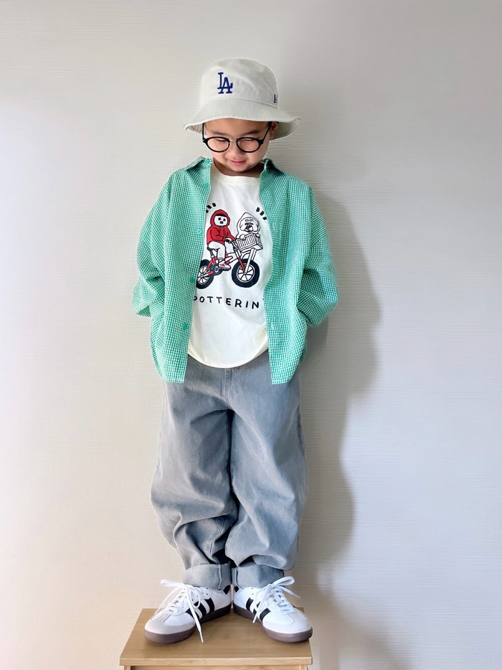 yo_yoさんの「【YUKI HORIMOTO】KIDS Tシャツ（80～150cm）（MARKEY'S）」を使ったコーディネートの1枚目の写真